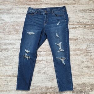 Ana Jegging Size 14 Blue Denim Crop
